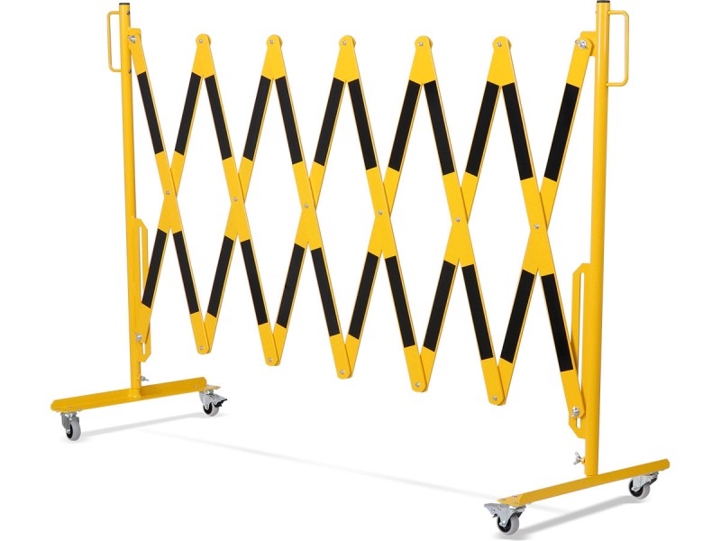 Barrière extensible mobile en acier sur roulettes