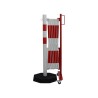 Barrière extensible en acier avec poteau sur socle mobile lesté