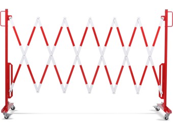 Barrière extensible mobile en acier sur roulettes