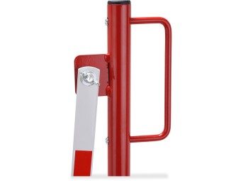 Barrière extensible en acier avec poteau sur platine fixe