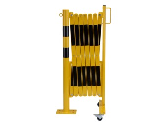 Barrière extensible en acier avec poteau sur platine fixe