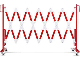 Barrière extensible mobile en acier sur roulettes