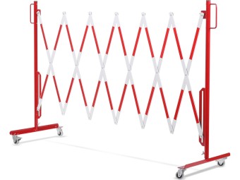 Barrière extensible mobile en acier sur roulettes