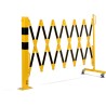 Barrière extensible en acier avec poteau sur platine fixe
