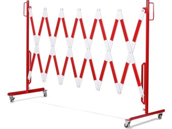 Barrière extensible mobile en acier sur roulettes