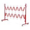 Barrière extensible mobile en acier sur roulettes