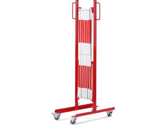 Barrière extensible mobile en acier sur roulettes
