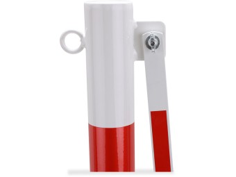 Barrière extensible en acier avec poteau sur platine fixe