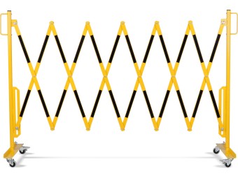 Barrière extensible mobile en acier sur roulettes