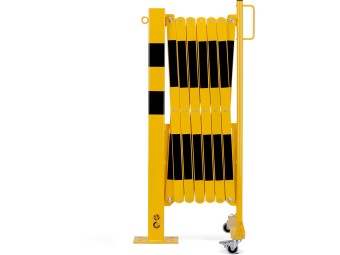 Barrière extensible en acier avec poteau sur platine fixe