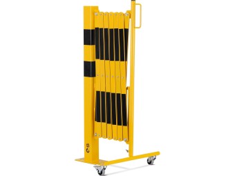 Barrière extensible en acier avec poteau sur platine fixe