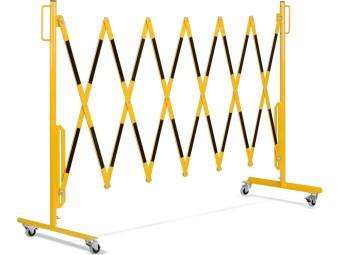 Barrière extensible mobile en acier sur roulettes