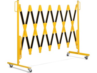 Barrière extensible mobile en acier sur roulettes