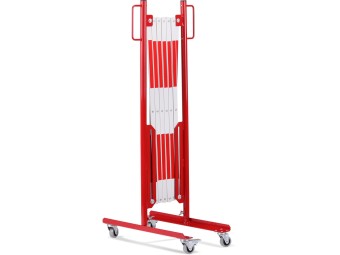Barrière extensible mobile en acier sur roulettes