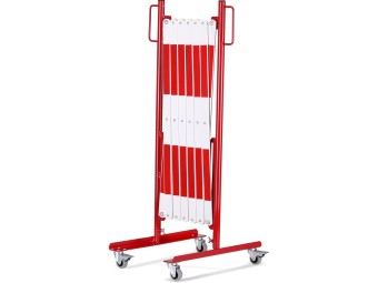 Barrière extensible mobile en acier sur roulettes