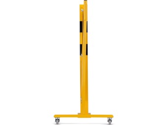 Barrière extensible en acier avec poteau sur platine fixe