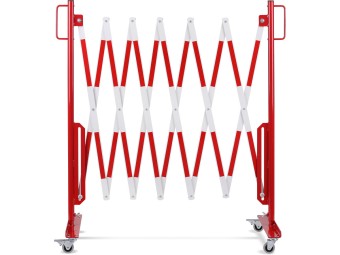 Barrière extensible mobile en acier sur roulettes