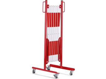 Barrière extensible mobile en acier sur roulettes
