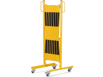 Barrière extensible mobile en acier sur roulettes