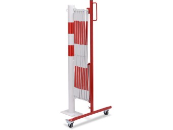 Barrière extensible en acier avec poteau sur platine fixe