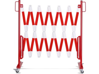 Barrière extensible mobile en acier sur roulettes