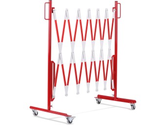 Barrière extensible mobile en acier sur roulettes