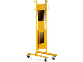 Barrière extensible mobile en acier sur roulettes