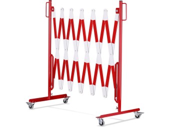 Barrière extensible mobile en acier sur roulettes