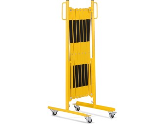Barrière extensible mobile en acier sur roulettes