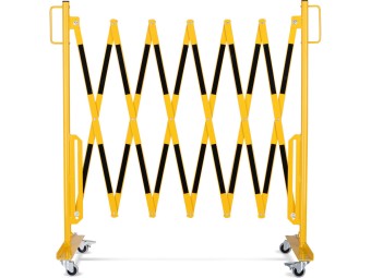 Barrière extensible mobile en acier sur roulettes