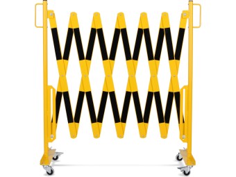 Barrière extensible mobile en acier sur roulettes