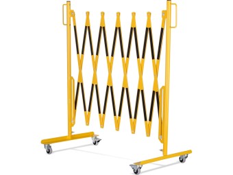 Barrière extensible mobile en acier sur roulettes