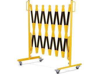 Barrière extensible mobile en acier sur roulettes