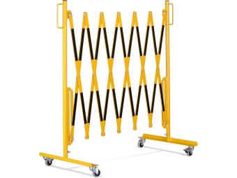 Barrière extensible mobile en acier sur roulettes