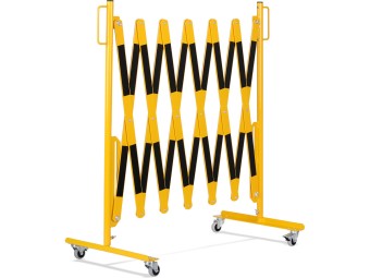 Barrière extensible mobile en acier sur roulettes
