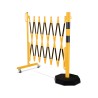 Barrière extensible en acier avec poteau sur socle mobile lesté