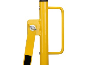 Barrière extensible en acier avec poteau sur platine fixe