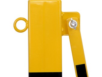 Barrière extensible en acier avec poteau sur platine fixe