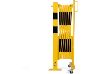 Barrière extensible en acier avec poteau sur platine fixe