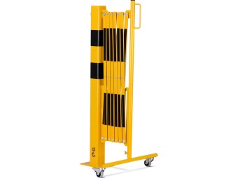 Barrière extensible en acier avec poteau sur platine fixe