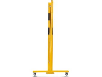 Barrière extensible en acier avec poteau sur platine fixe