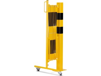 Barrière extensible en acier avec poteau sur platine fixe
