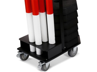 Chariot avec 6 poteaux, 25m de chaîne et 6 socles