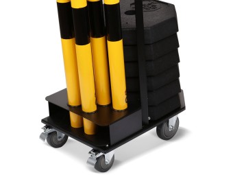 Chariot avec 6 poteaux, 25m de chaîne et 6 socles