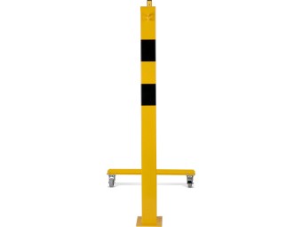 Barrière extensible en acier avec poteau sur platine fixe