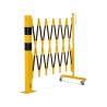 Barrière extensible en acier avec poteau sur platine fixe