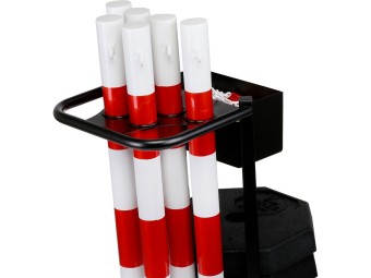 Chariot avec 6 poteaux, 25m de chaîne et 6 socles