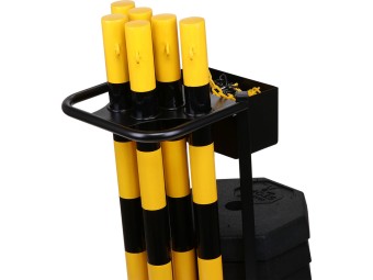 Chariot avec 6 poteaux, 25m de chaîne et 6 socles