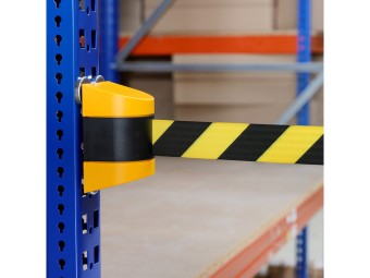 Enrouleur mural à sangle rétractable industriel - Fixation aimant