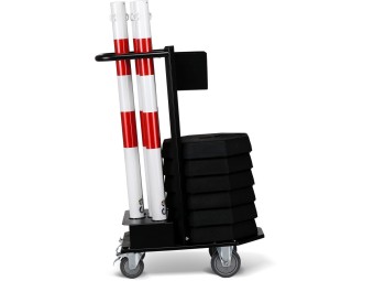 Chariot avec 6 poteaux, 25m de chaîne et 6 socles